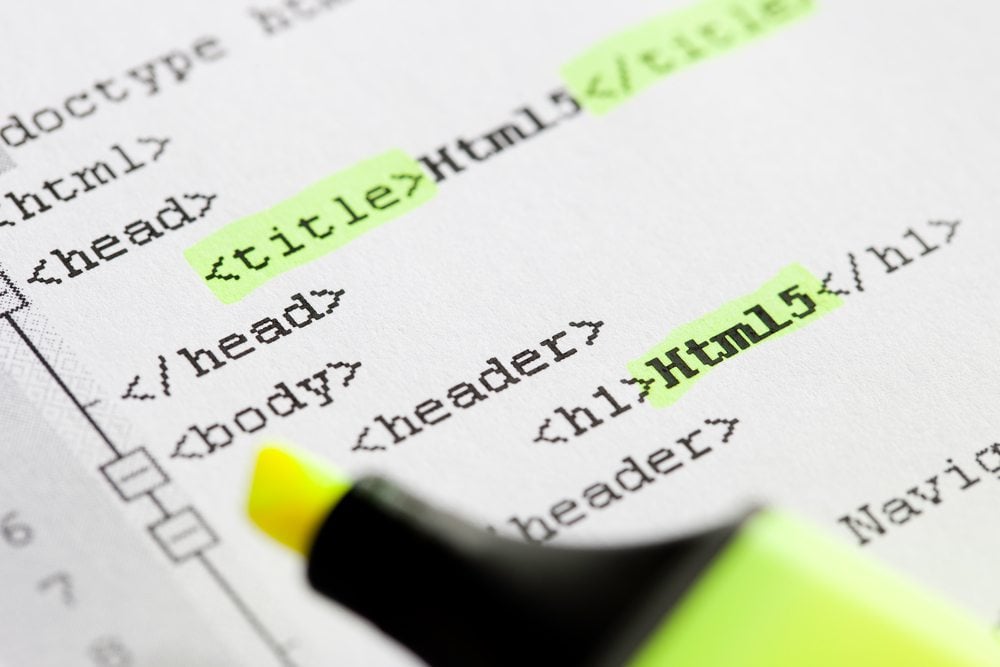yellow highlighter over html
