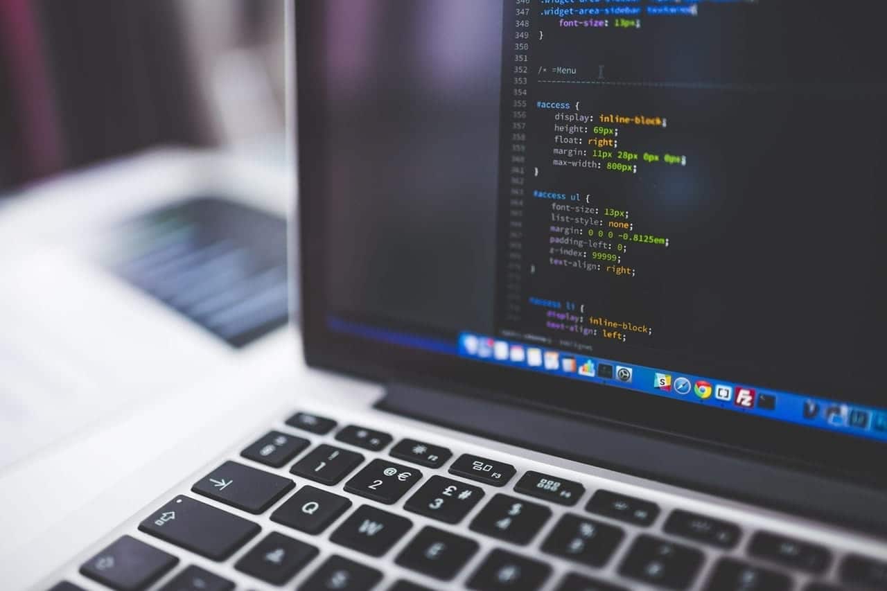 laptop displaying programming language