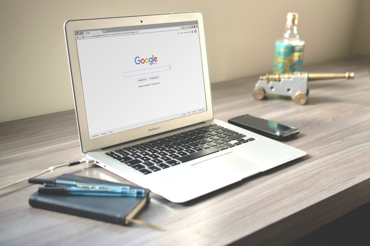 google search page on laptop