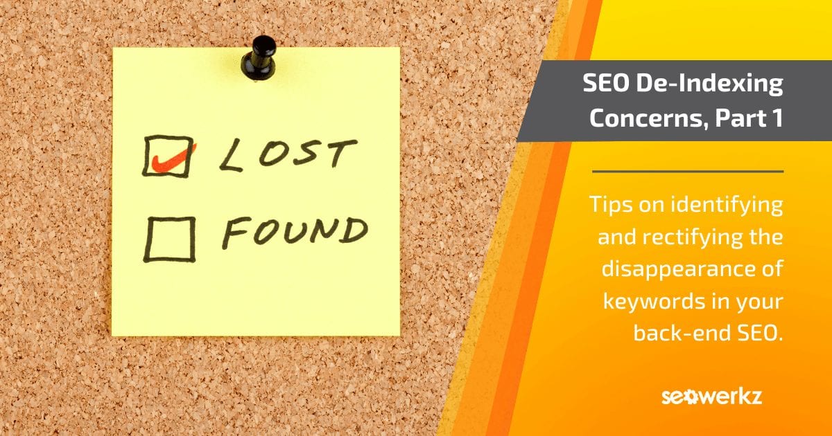 identifying SEO de-indexing concerns