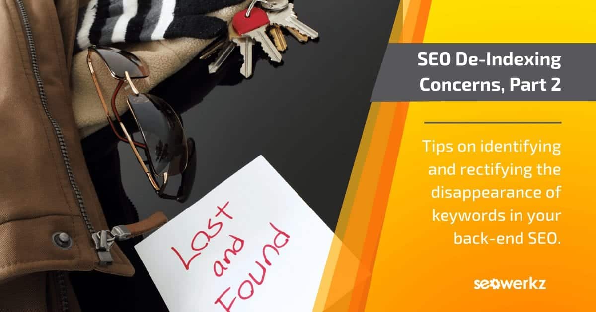 rectifying SEO de-indexing concerns