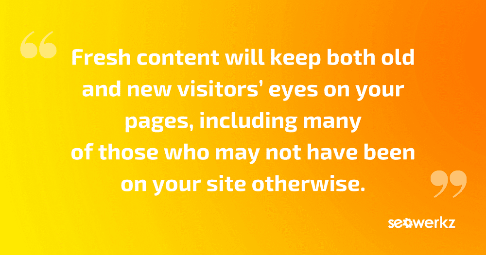 fresh updated website content