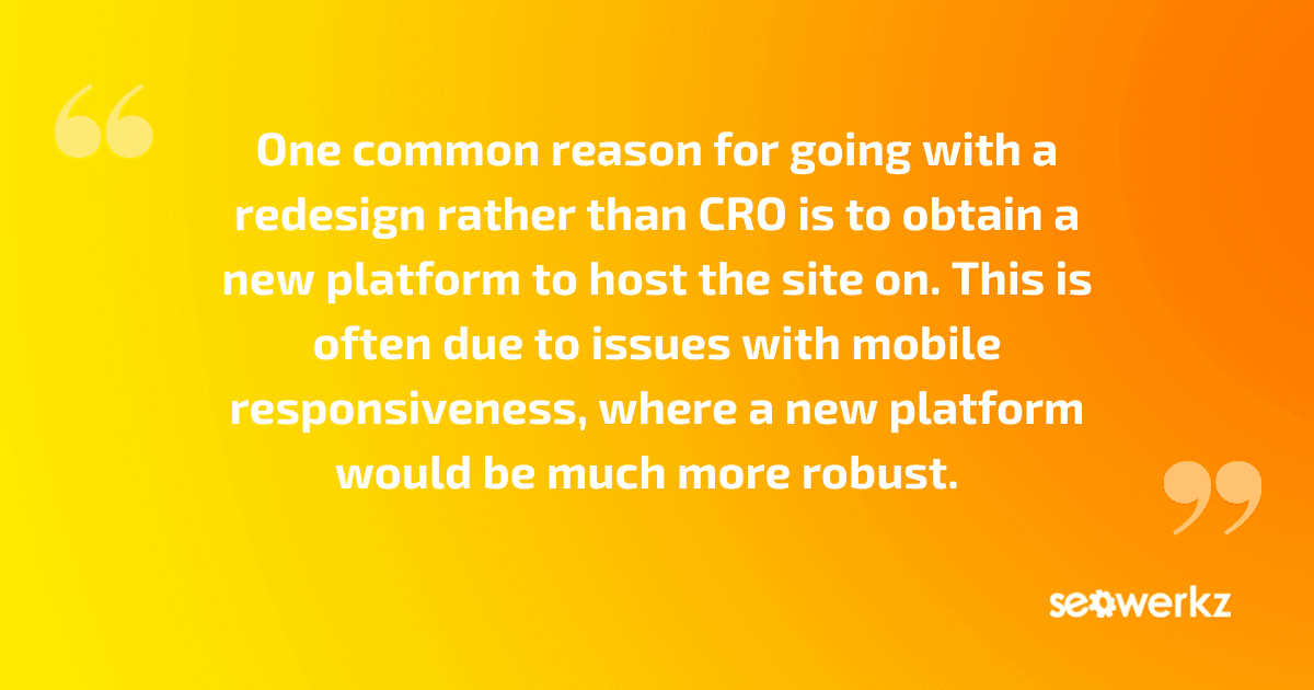 choosing website redesign CRO